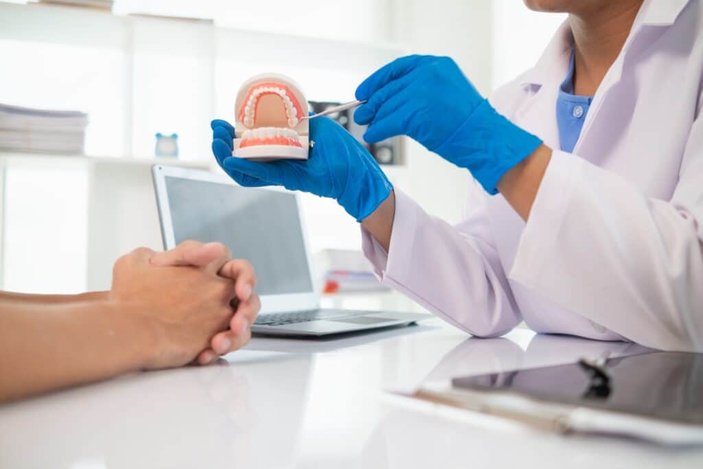 dental consultation with teeth, Dental Crowns