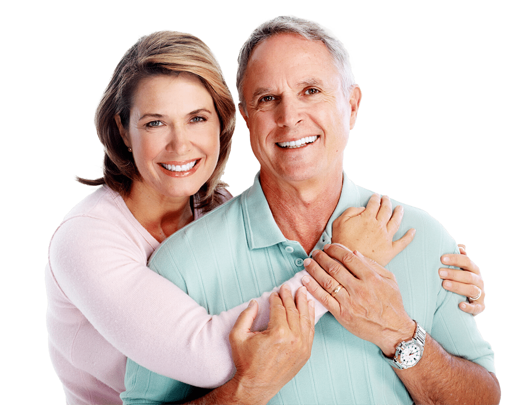 Happy, smiling couple.
