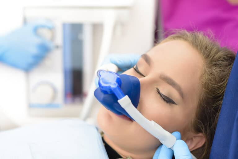 young woman nitrous oxide eyes closed, Nitrous Oxide
